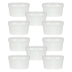 10 Ramekin De Porcelana Classic Branco 6Cm X 4Cm Lyor