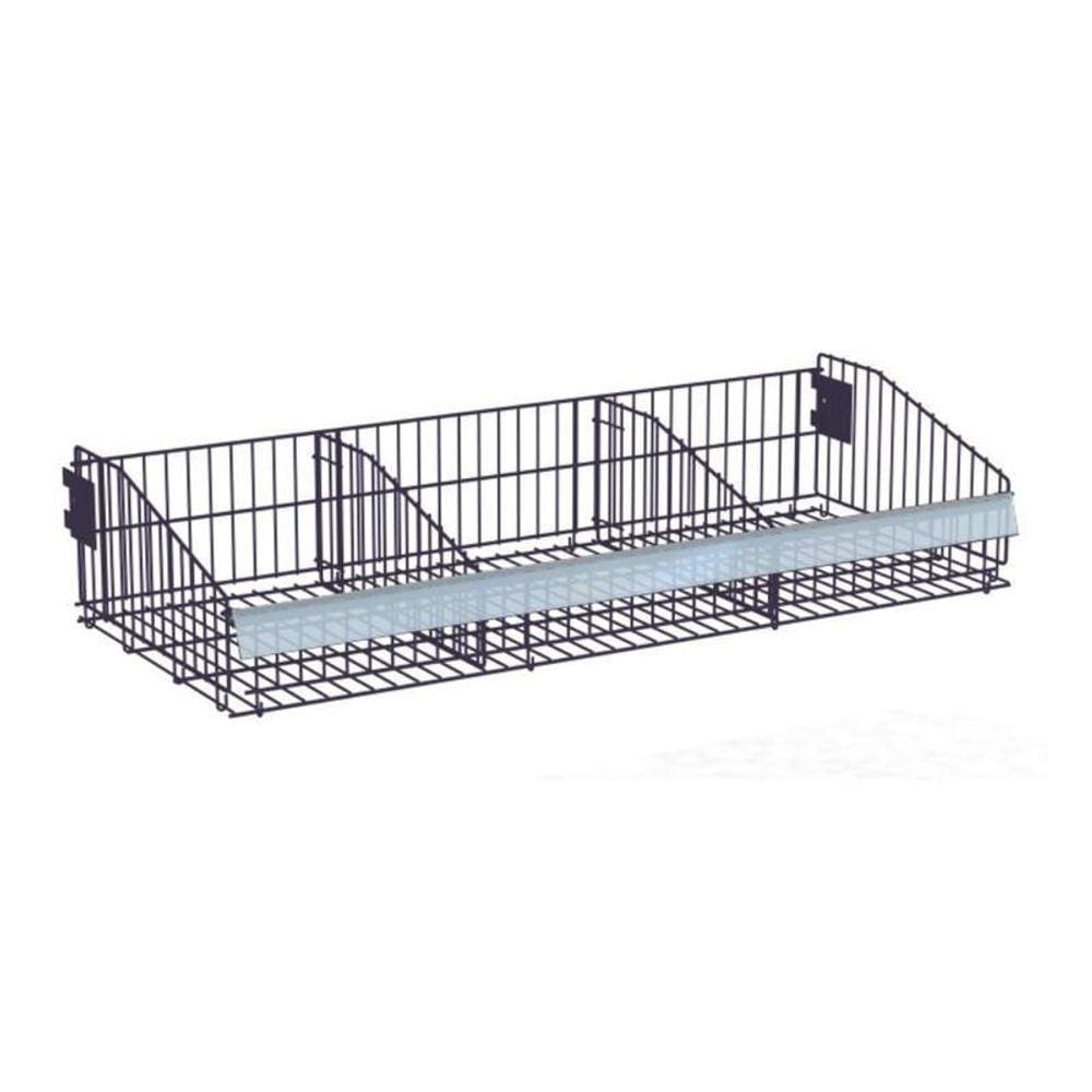 Cesto Para Gondola Amapa 37X92 Cm Duas Divisoria Preto