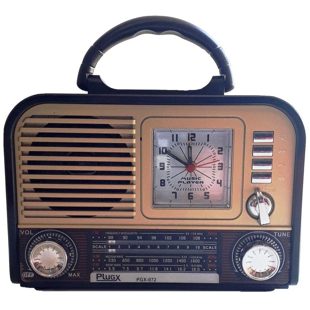 Rádio Relógio Retrô vintage Aux Usb Pendrive Cartão Am Fm Sw
