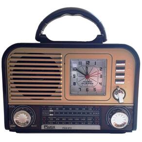 Rádio Relógio Retrô vintage Aux Usb Pendrive Cartão Am Fm Sw