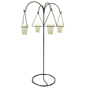 Castiçal 4 velas brancas 65 cm Candelabro centro de mesa