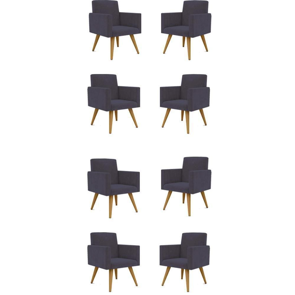 Kit 8 Cadeiras Poltronas Decorativas Escritório Recepção
