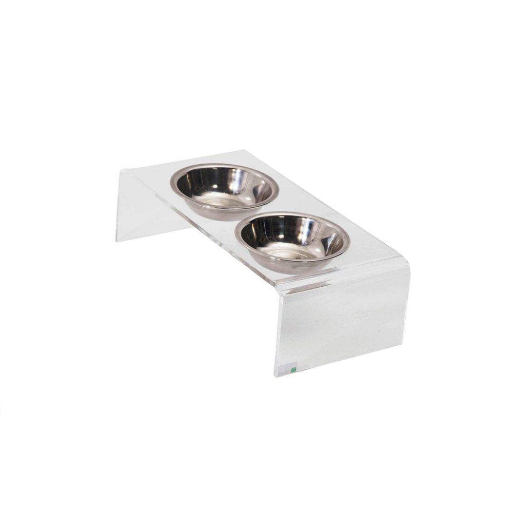 Comedouro/Bebedouro Modernpet Duplo Acrílico Inox M