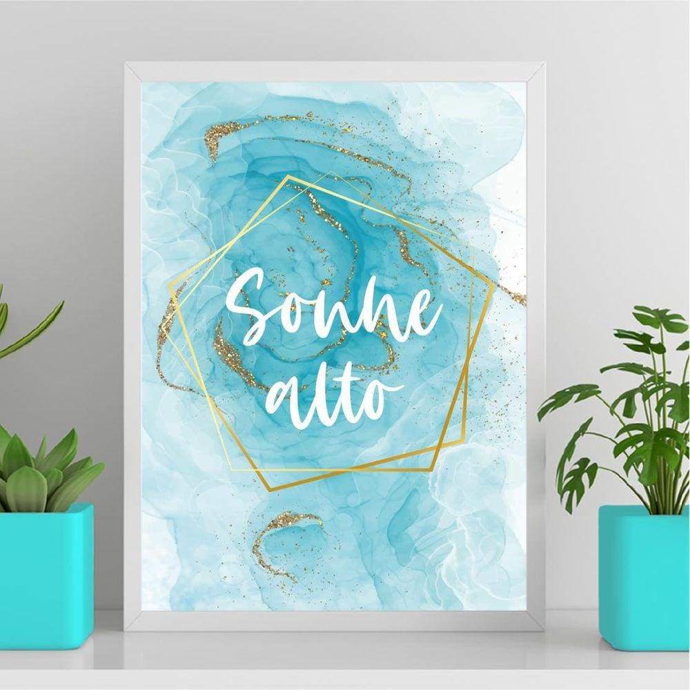 Quadro Sonhe Alto Geométrico 45X34Cm - Com Vidro Branca