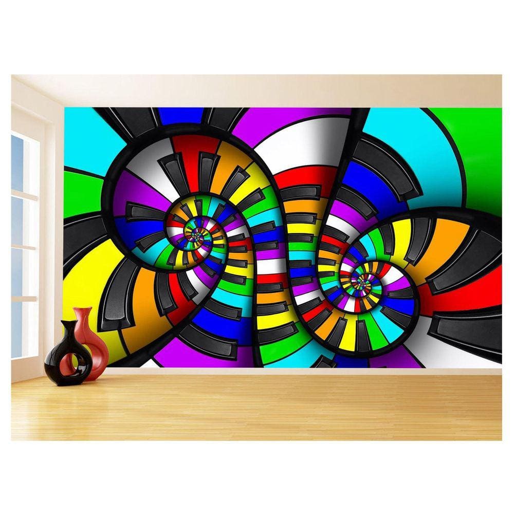Papel De Parede 3D Musica Teclas Coloridas Piano 3,5M Mus50