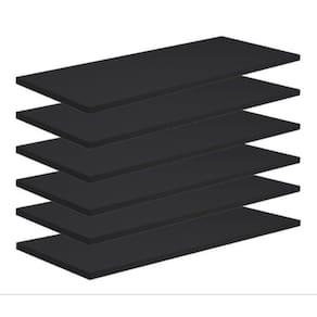 Kit 6 Prateleiras 30X25 Mdf Preto Acompanha Instalação