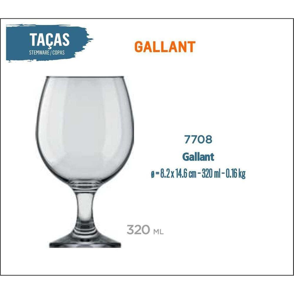 12 Taças Gallant 320Ml - Vinho