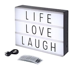 Luminária Palavras Letras Light Box Cinema Letreiro Led