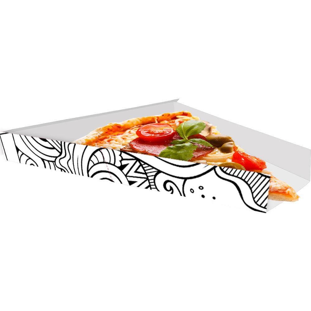 Caixinha Embalagem para Fatia de Pizza 500un Branco e Preto