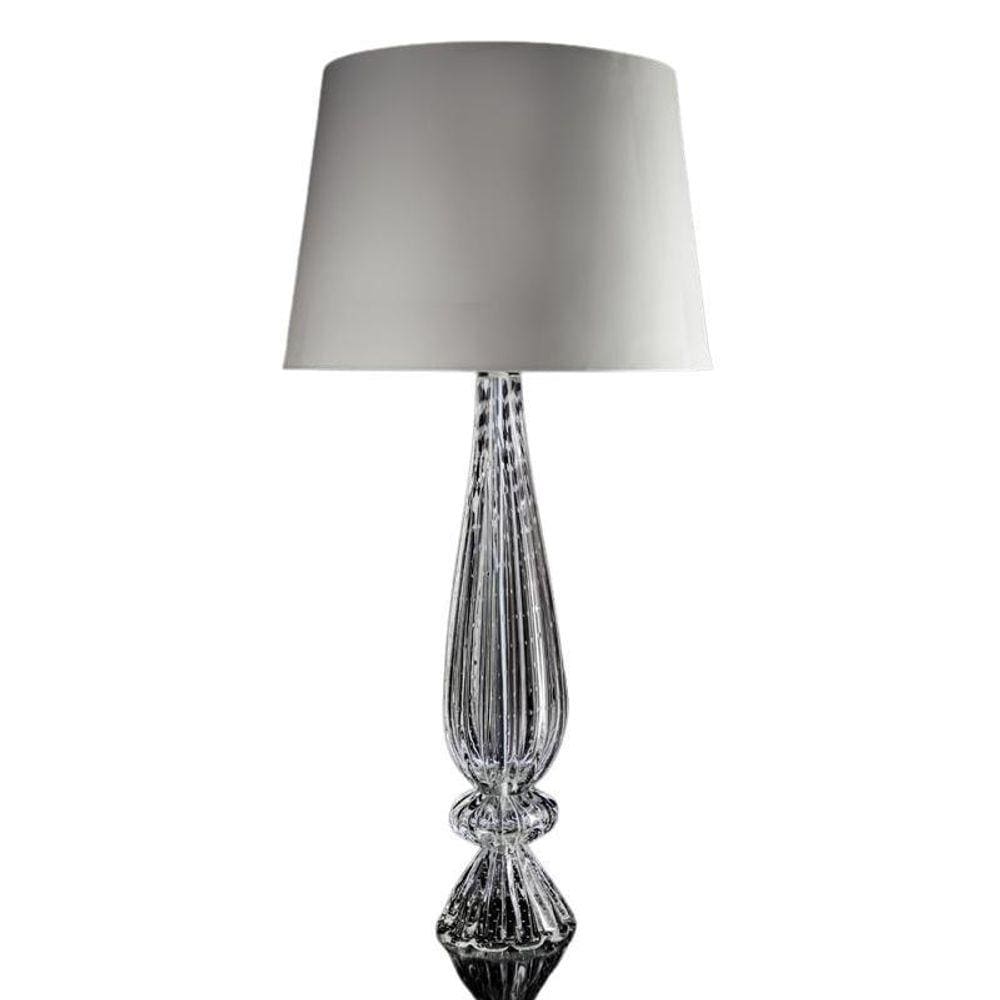 Abajour Em Cristal Murano Transparente - São Marcos 77Cm