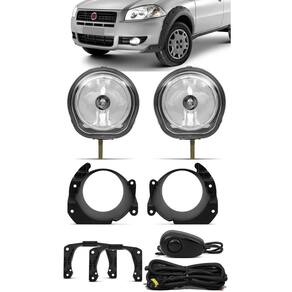 Kit Farol De Milha Fiat Strada Working 2012 2013 Botão