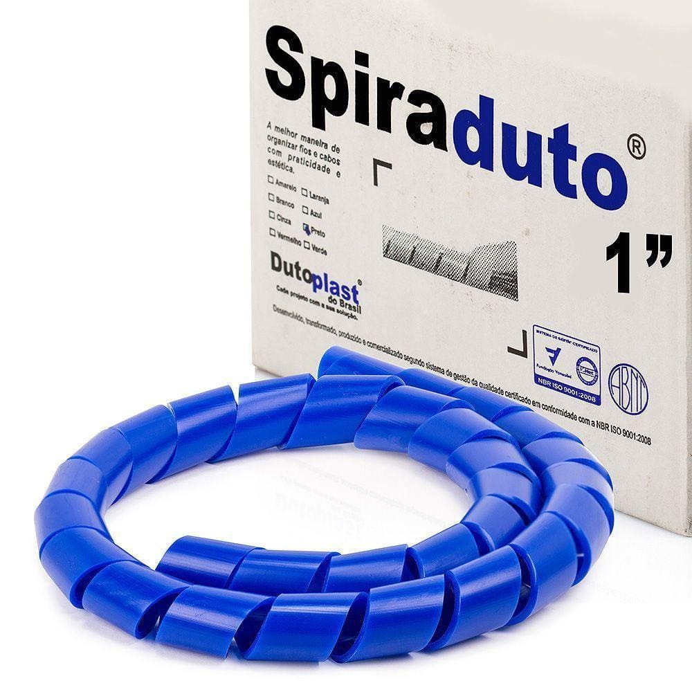 Organizador Fios E Cabos Spiraduto De 1 Azul - 25 Mt