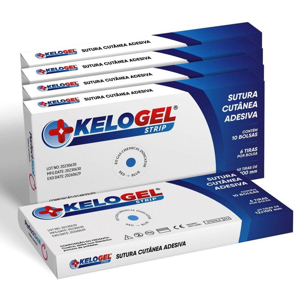 Tira Sutura Kelogel Strip 12Mmx100Mm Ponto Falso 300 Tiras