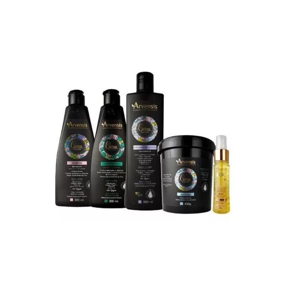 Kit Arvensis Cachos Shampoo +Cond. +Ativ.+Masc+ Oleo Tec Oil