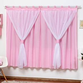 Cortina Para Varão Quarto Bebe Criança Menina Rosa 2,00X1,70