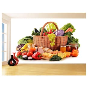 Papel De Parede 3D Alimentos Legume Salada Feira 3,5M Al475