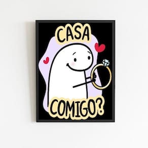 Quadro Pedido Casamento Casa Comigo 33X24Cm - Com Vidro