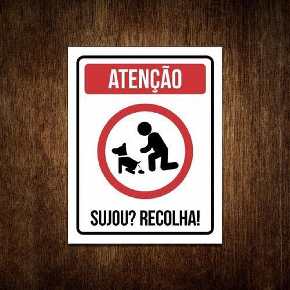 Kit 5 Placas Limpe Fezes Sujou Recolha Coco Cachorro