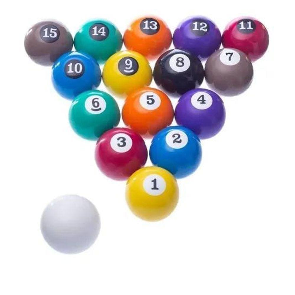 Jogo De Bolas De Bilhar Sinuca Snooker 52mm Bolão 54mm