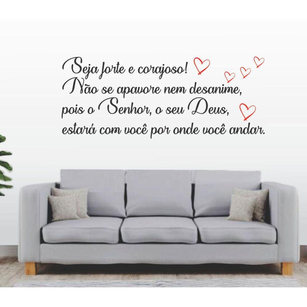 Adesivo De Parede Frase Seja Forte E Corajoso Decoração