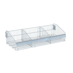 Cesto Para Gondola Amapa 27X92 Cm Duas Divisoria Branco Kit4