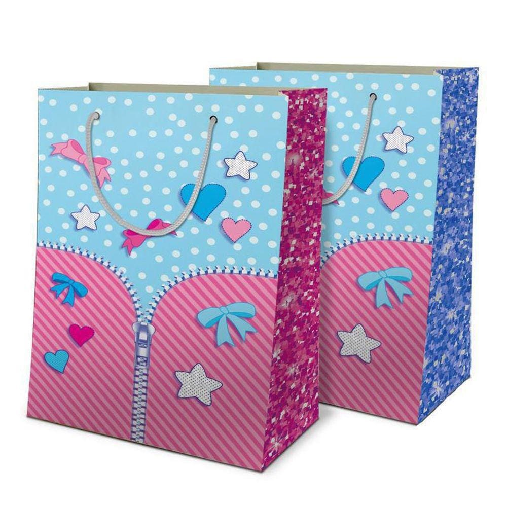 Kit 100 Sacolas De Papel Surpresa 25X17X6Cm Bolsa Lembrança