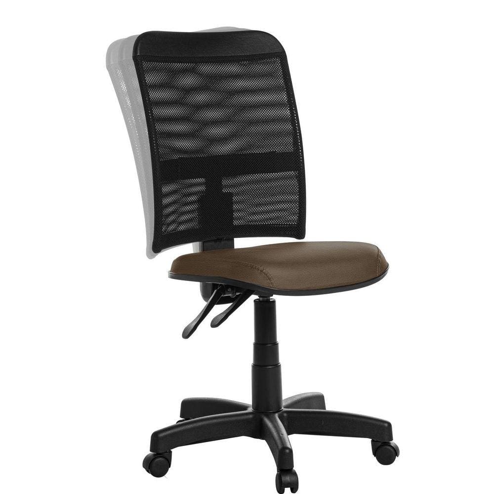 Cadeira Escritório Ergonômica Em Tela RV Cor Marrom