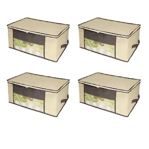 Kit 04 Caixa Organizadora Em Tnt Com Visor 45 X 45 X 20Cm