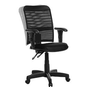 Cadeira De Escritório Ergonômica Tela Com Braço Rj:Preto