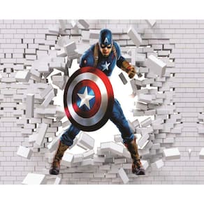 Fundo Fotográfico Em Tecido Capitão America 2,20X1,50.