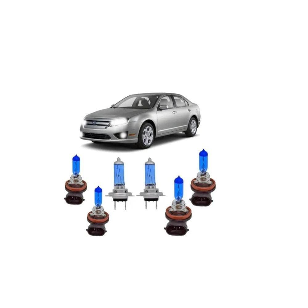 Kit Lâmpada Super Branca Ford Fusion 06/19 Alto Baixo Milha