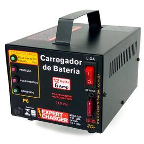 Carregador Bateria 12 volts 6A -  Inteligente Flutuador