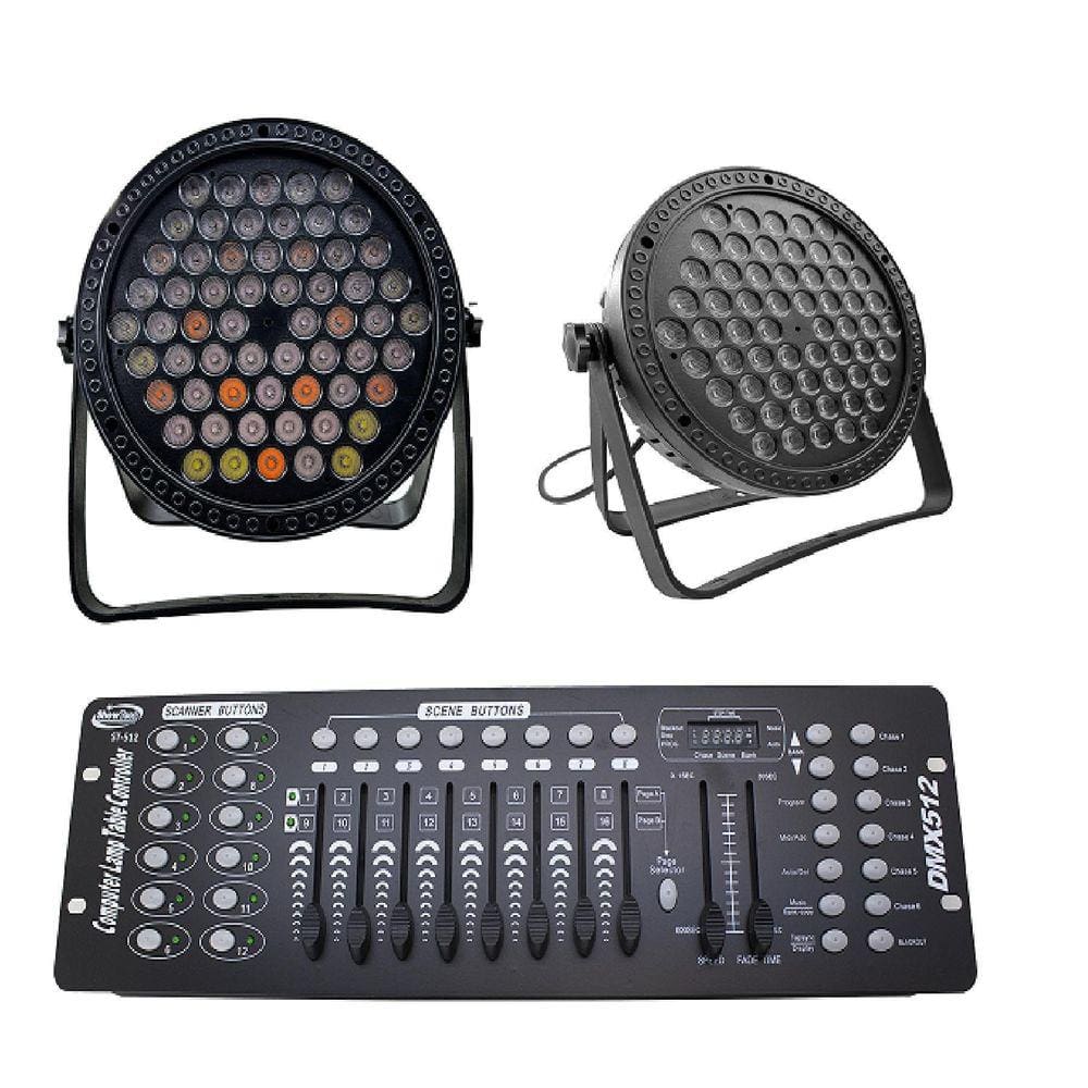 Kit 8 Par Led Slim 60 Led 3W Rgbwa Onelight+ Mesa Dmx 512