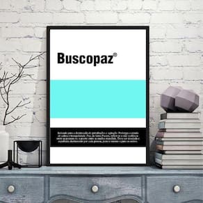 Quadro Decorativo Remédio Buscopaz 45X34 C/Vidro - Preta