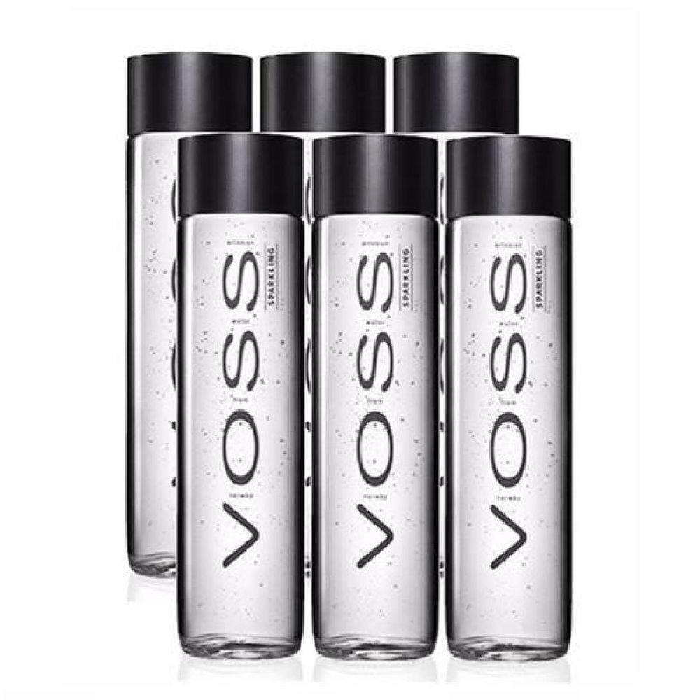 Kit 6 Unidades Água Mineral Voss Com Gás Vidro 375Ml