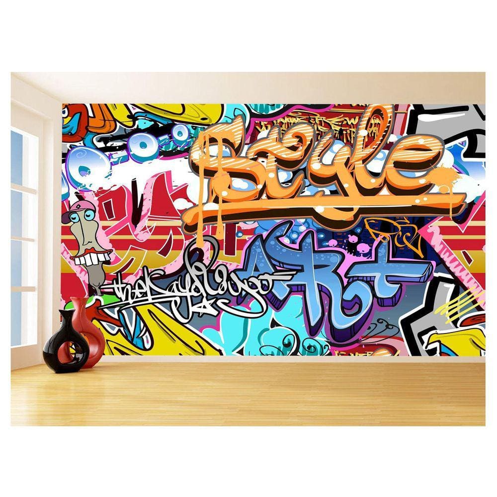 Papel De Parede 3D Arte Graffiti Mural Grafite 3,5M Tra131