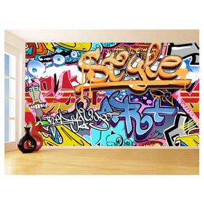 Papel De Parede 3D Arte Graffiti Mural Grafite 3,5M Tra131