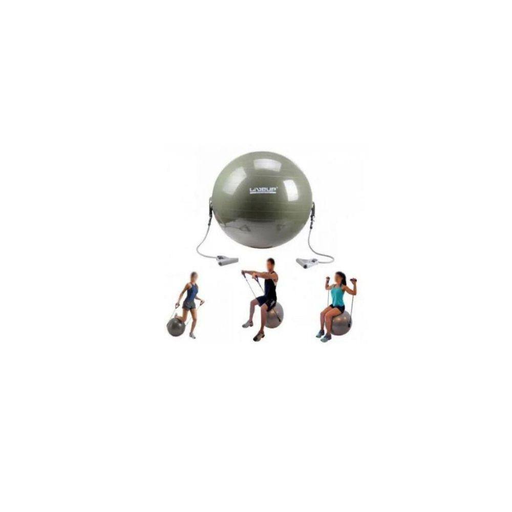 Bola De Pilates 65Cm Elásticos Extensores Exercícios Fitness