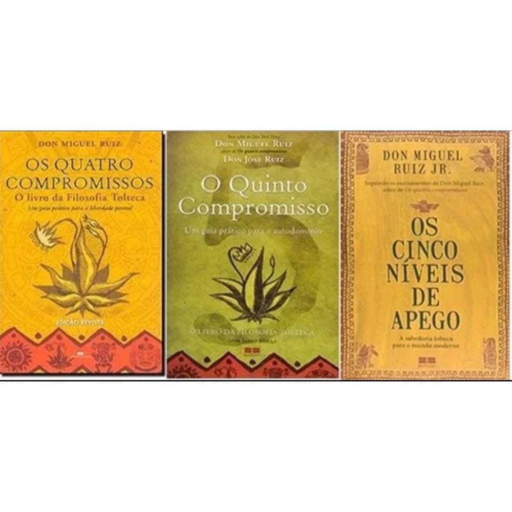 Kit 3 Livros Don Miguel Ruiz Quatro/Quinto Compromissos