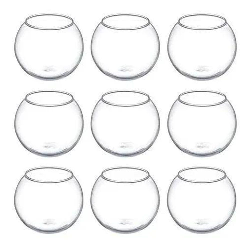 Kit 10 Vaso Vasinho Aquário Castiçal Redondo De Vidro 750Ml