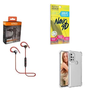 Kit Capinha Motorola G20 Fone Bluetooth E Película 9D