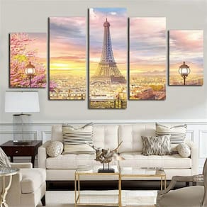 Quadro Paris Torre Eiffel França Paisagem Colorido