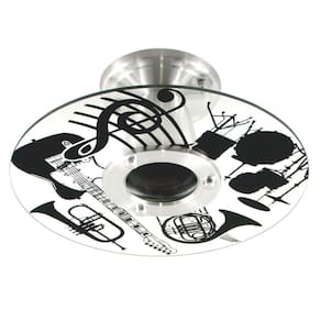Lustre Plafon De Sobrepor Teto Musical Instrumentos 1 Vidro