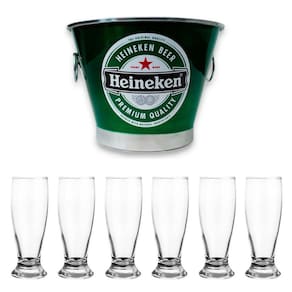 Balde De Gelo Verde 6 Copos Tulipa Munich Cerveja 300ml