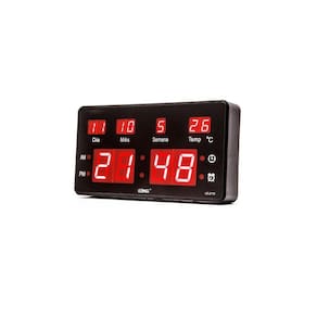 Relógio De Parede Mesa Data Calendário Digital Led 20Cm