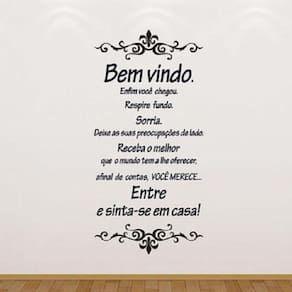 Adesivo Auto Colante De Parede Frase Seja Bem Vindo