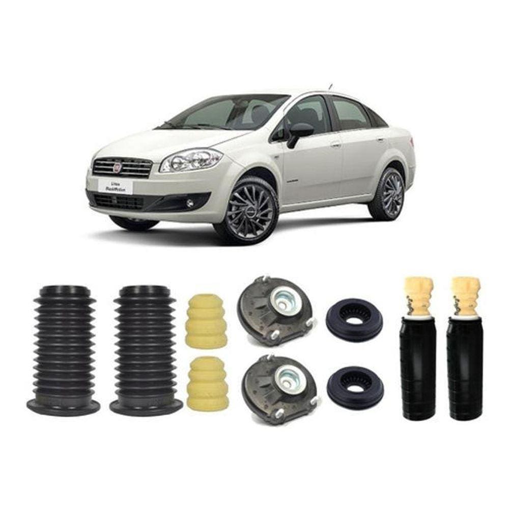 Kit Coxim Amortecedor Dianteiro Traseiro Fiat Linea 2008/16