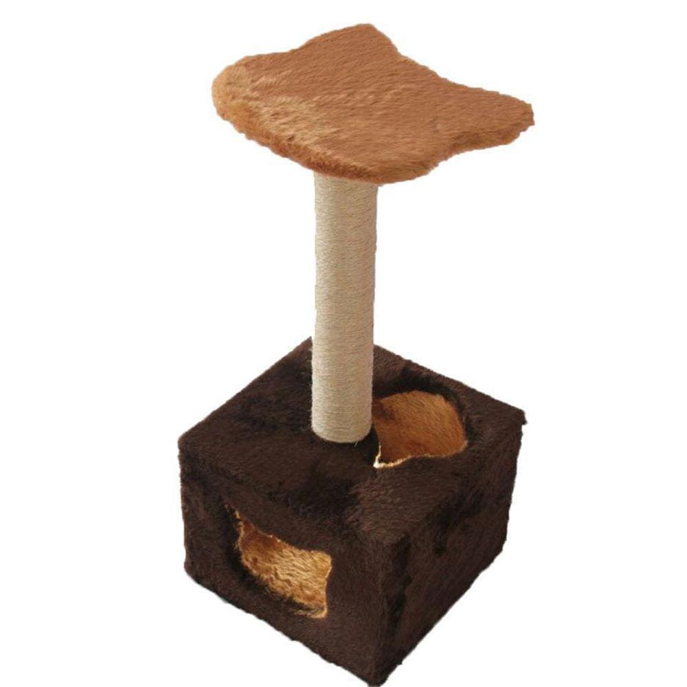 Arranhador Para Gatos Com Toca Marrom Com Caramelo