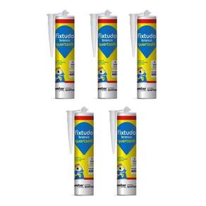 Kit 5 Cola Fixtudo Branco Quartzolit 400G Profissional