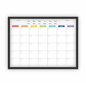 Quadro Planejamento Mensal Planner Com Moldura 04